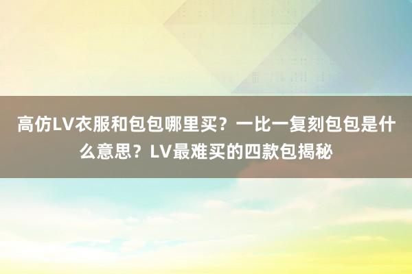 高仿LV衣服和包包哪里买？一比一复刻包包是什么意思？LV最难买的四款包揭秘