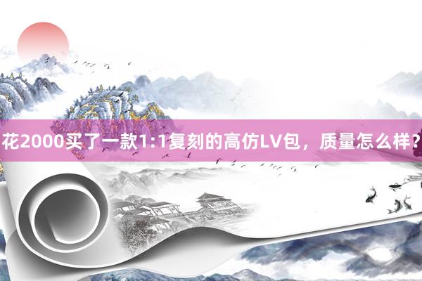 花2000买了一款1:1复刻的高仿LV包，质量怎么样？