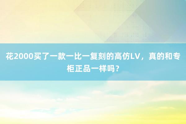花2000买了一款一比一复刻的高仿LV，真的和专柜正品一样吗？