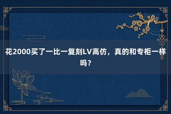 花2000买了一比一复刻LV高仿，真的和专柜一样吗？
