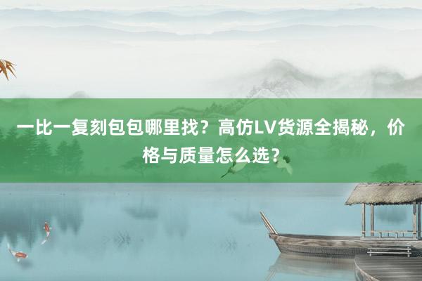 一比一复刻包包哪里找？高仿LV货源全揭秘，价格与质量怎么选？