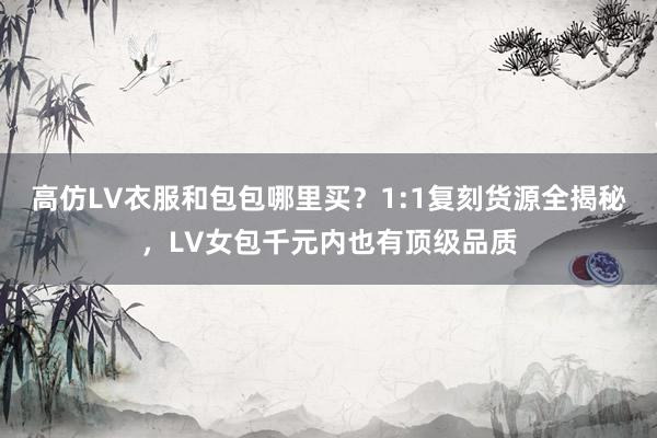 高仿LV衣服和包包哪里买？1:1复刻货源全揭秘，LV女包千元内也有顶级品质