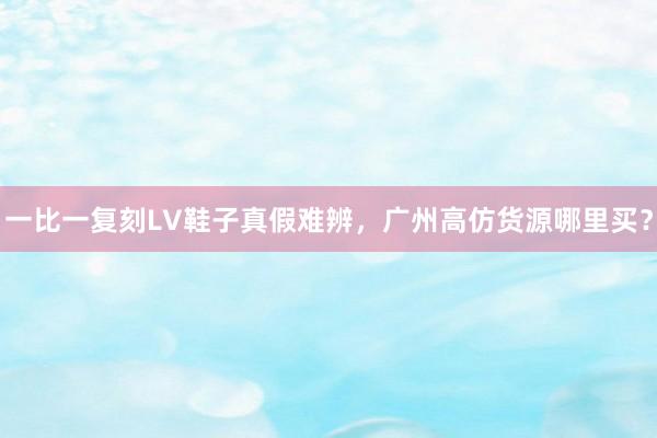 一比一复刻LV鞋子真假难辨，广州高仿货源哪里买？