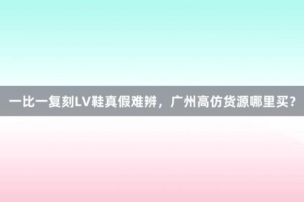 一比一复刻LV鞋真假难辨，广州高仿货源哪里买？