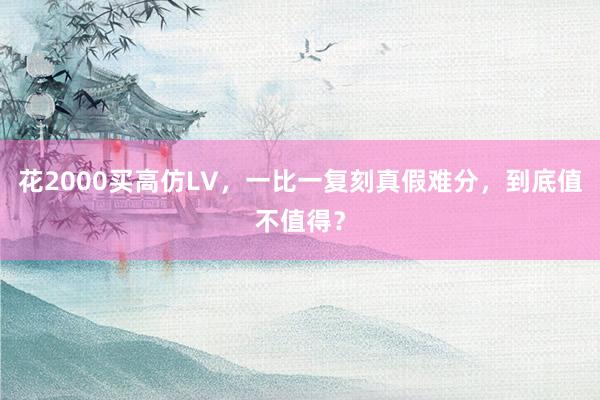 花2000买高仿LV，一比一复刻真假难分，到底值不值得？