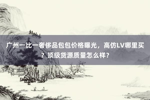 广州一比一奢侈品包包价格曝光，高仿LV哪里买？顶级货源质量怎么样？