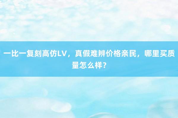 一比一复刻高仿LV，真假难辨价格亲民，哪里买质量怎么样？