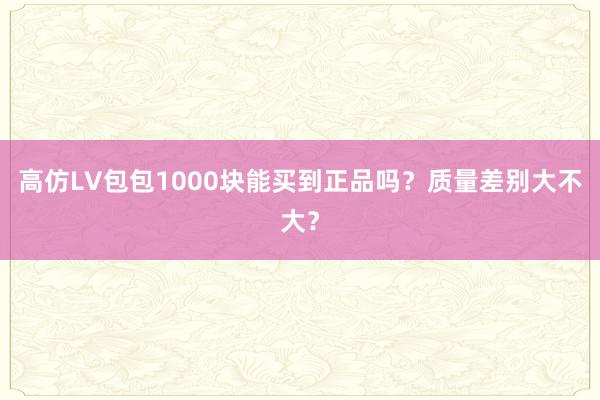 高仿LV包包1000块能买到正品吗？质量差别大不大？
