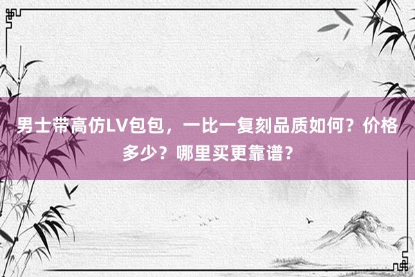 男士带高仿LV包包，一比一复刻品质如何？价格多少？哪里买更靠谱？